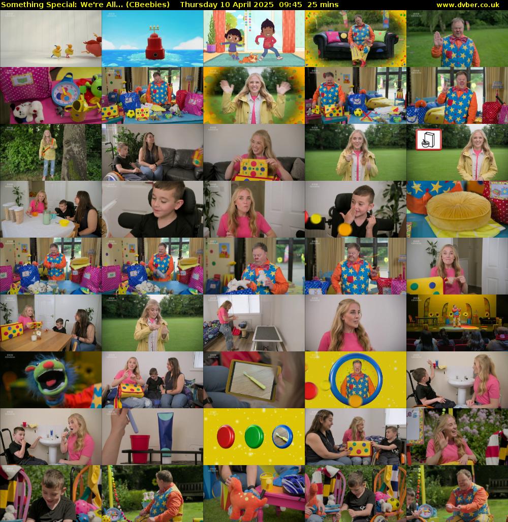 Something Special: We're All... (CBeebies) Thursday 10 April 2025 09:45 - 10:10
