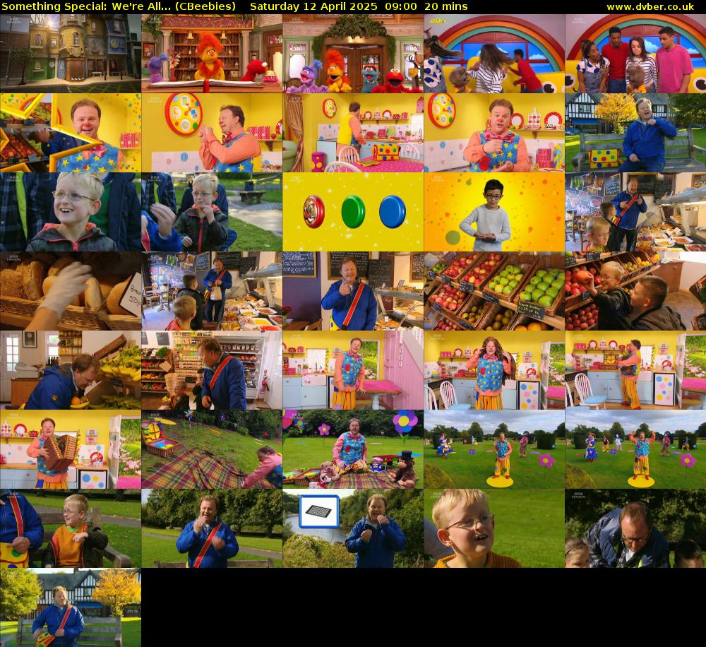 Something Special: We're All... (CBeebies) Saturday 12 April 2025 09:00 - 09:20