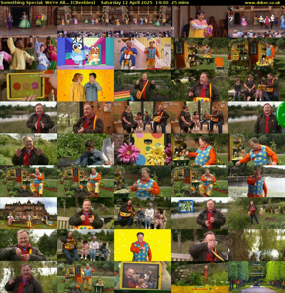 Something Special: We're All... (CBeebies) Saturday 12 April 2025 14:00 - 14:25