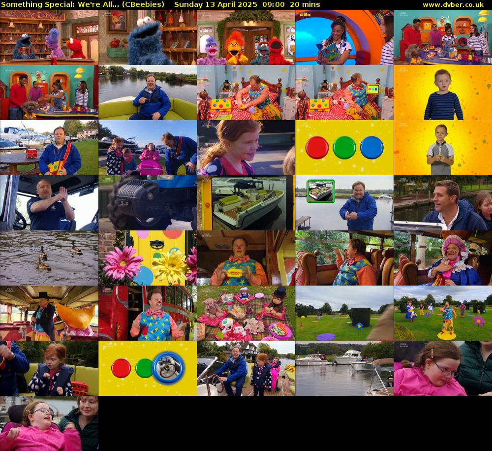 Something Special: We're All... (CBeebies) Sunday 13 April 2025 09:00 - 09:20