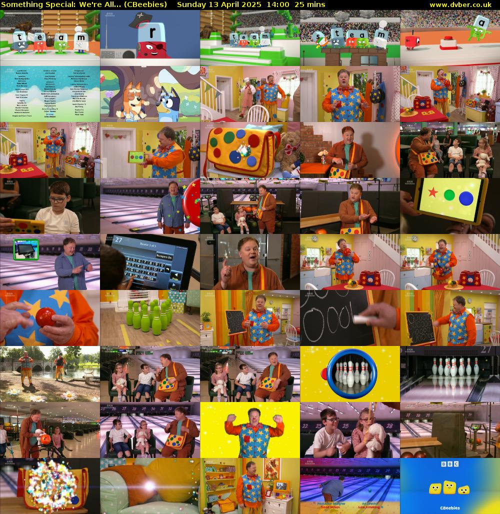 Something Special: We're All... (CBeebies) Sunday 13 April 2025 14:00 - 14:25
