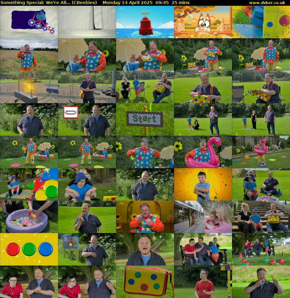 Something Special: We're All... (CBeebies) Monday 14 April 2025 09:45 - 10:10