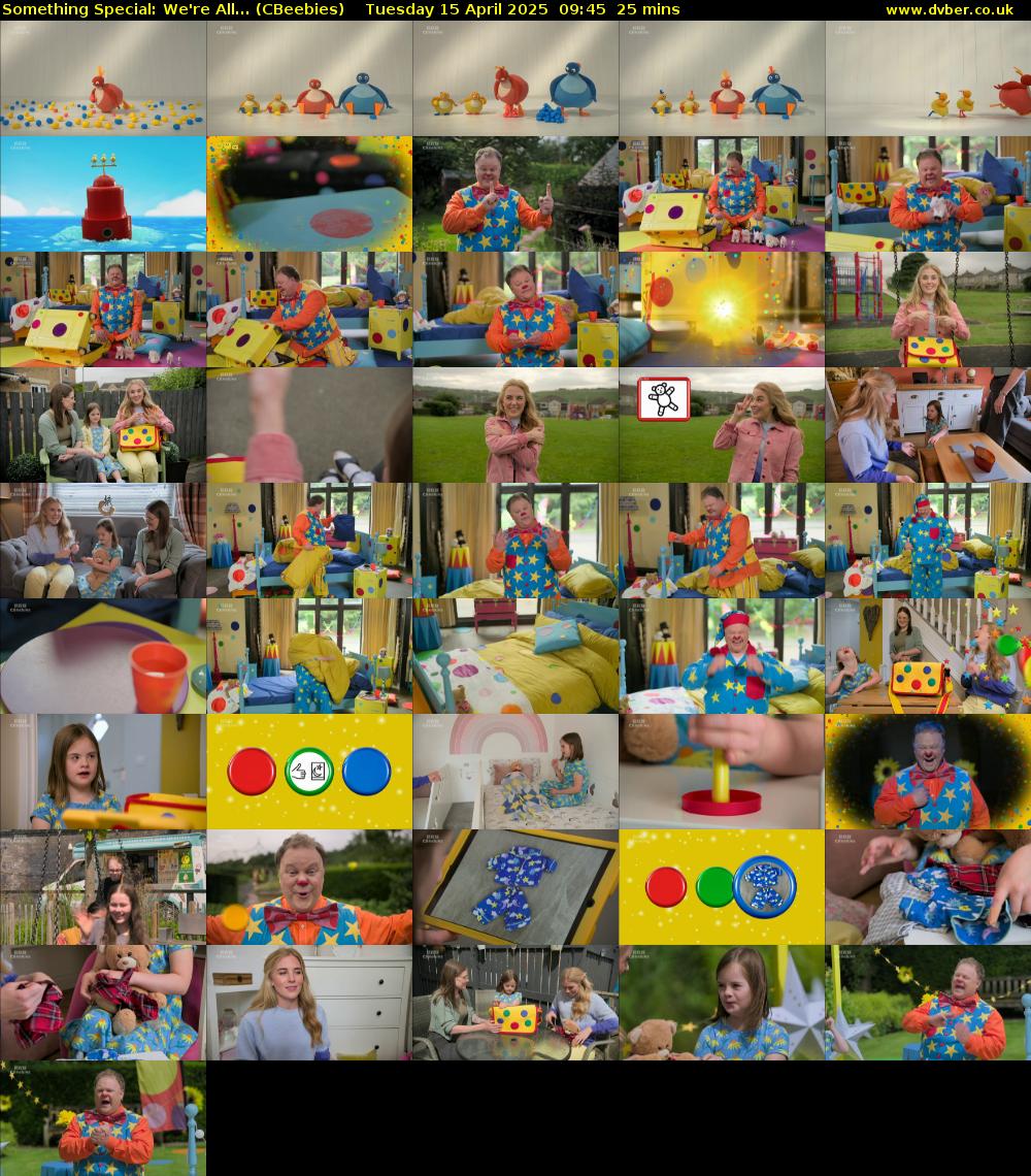 Something Special: We're All... (CBeebies) Tuesday 15 April 2025 09:45 - 10:10