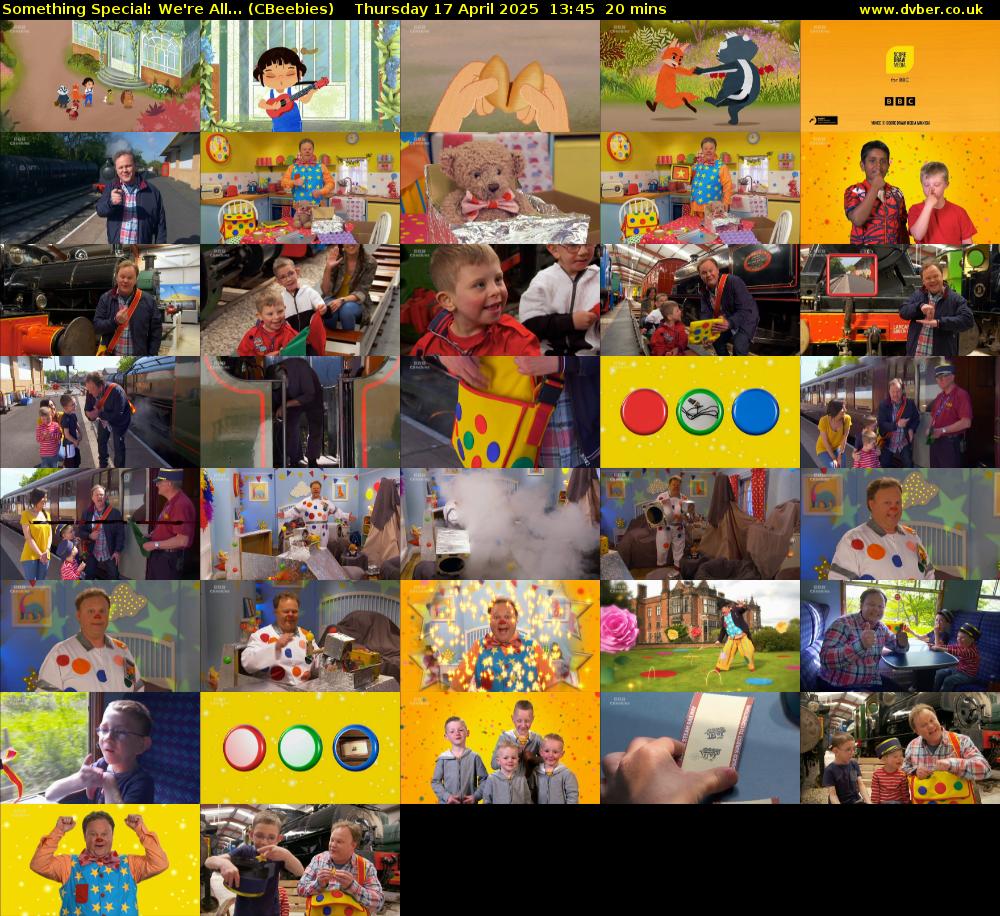 Something Special: We're All... (CBeebies) Thursday 17 April 2025 13:45 - 14:05