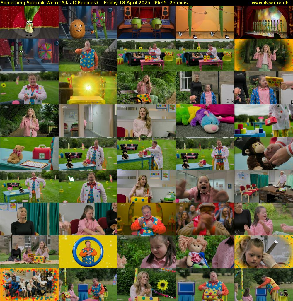 Something Special: We're All... (CBeebies) Friday 18 April 2025 09:45 - 10:10