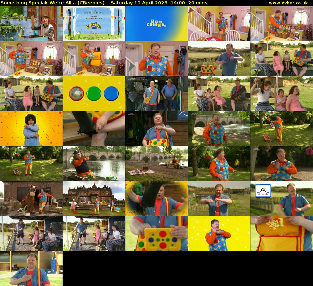 Something Special: We're All... (CBeebies) Saturday 19 April 2025 14:00 - 14:20