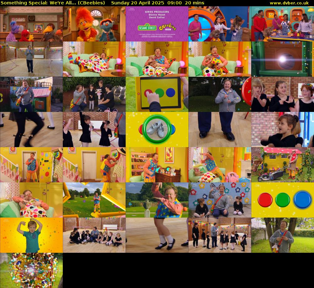 Something Special: We're All... (CBeebies) Sunday 20 April 2025 09:00 - 09:20