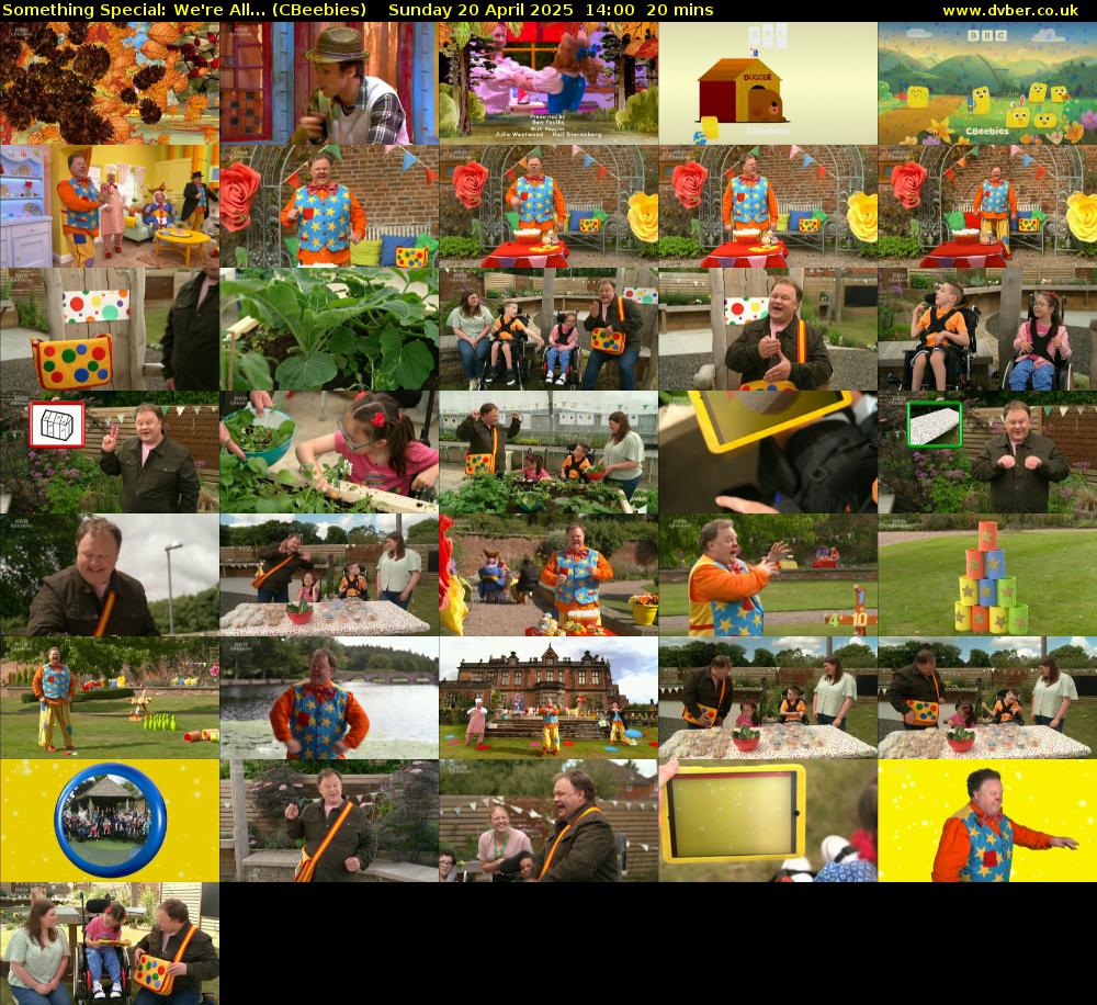 Something Special: We're All... (CBeebies) Sunday 20 April 2025 14:00 - 14:20