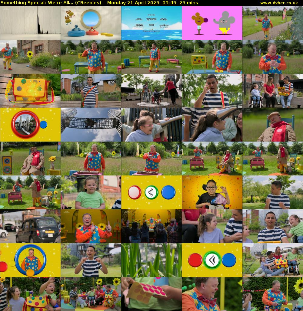 Something Special: We're All... (CBeebies) Monday 21 April 2025 09:45 - 10:10