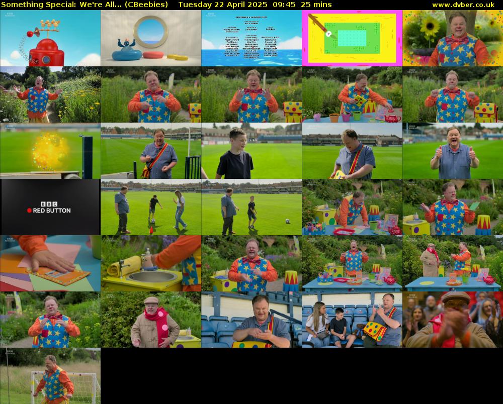 Something Special: We're All... (CBeebies) Tuesday 22 April 2025 09:45 - 10:10