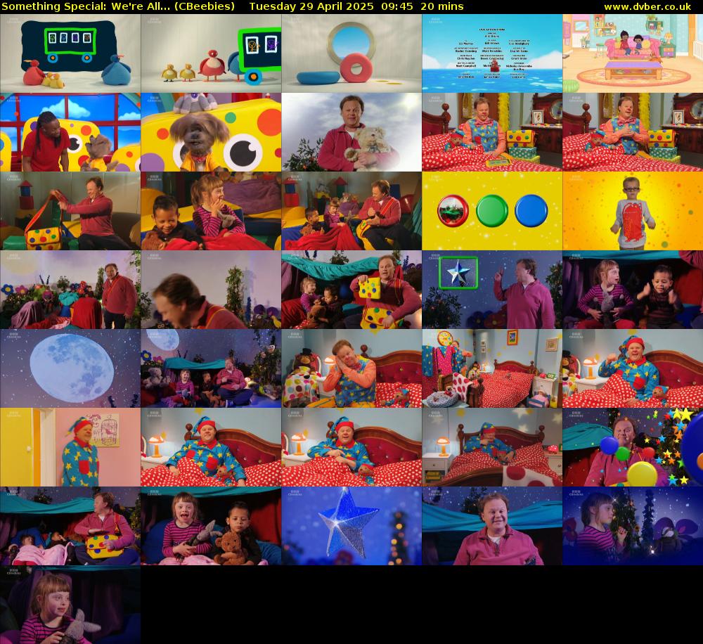 Something Special: We're All... (CBeebies) Tuesday 29 April 2025 09:45 - 10:05