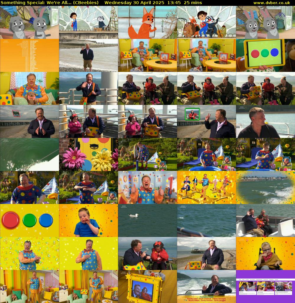 Something Special: We're All... (CBeebies) Wednesday 30 April 2025 13:45 - 14:10