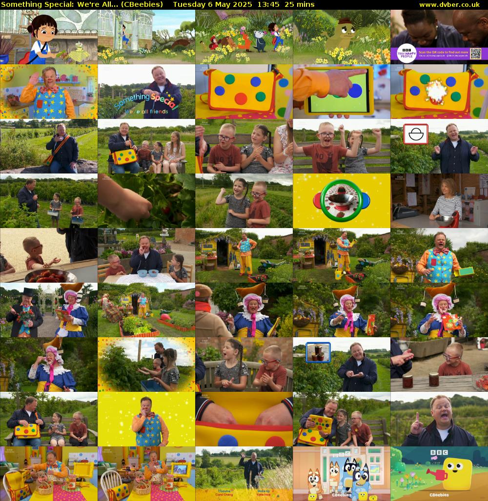 Something Special: We're All... (CBeebies) Tuesday 6 May 2025 13:45 - 14:10