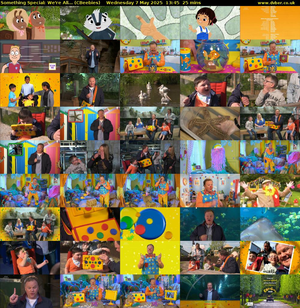 Something Special: We're All... (CBeebies) Wednesday 7 May 2025 13:45 - 14:10