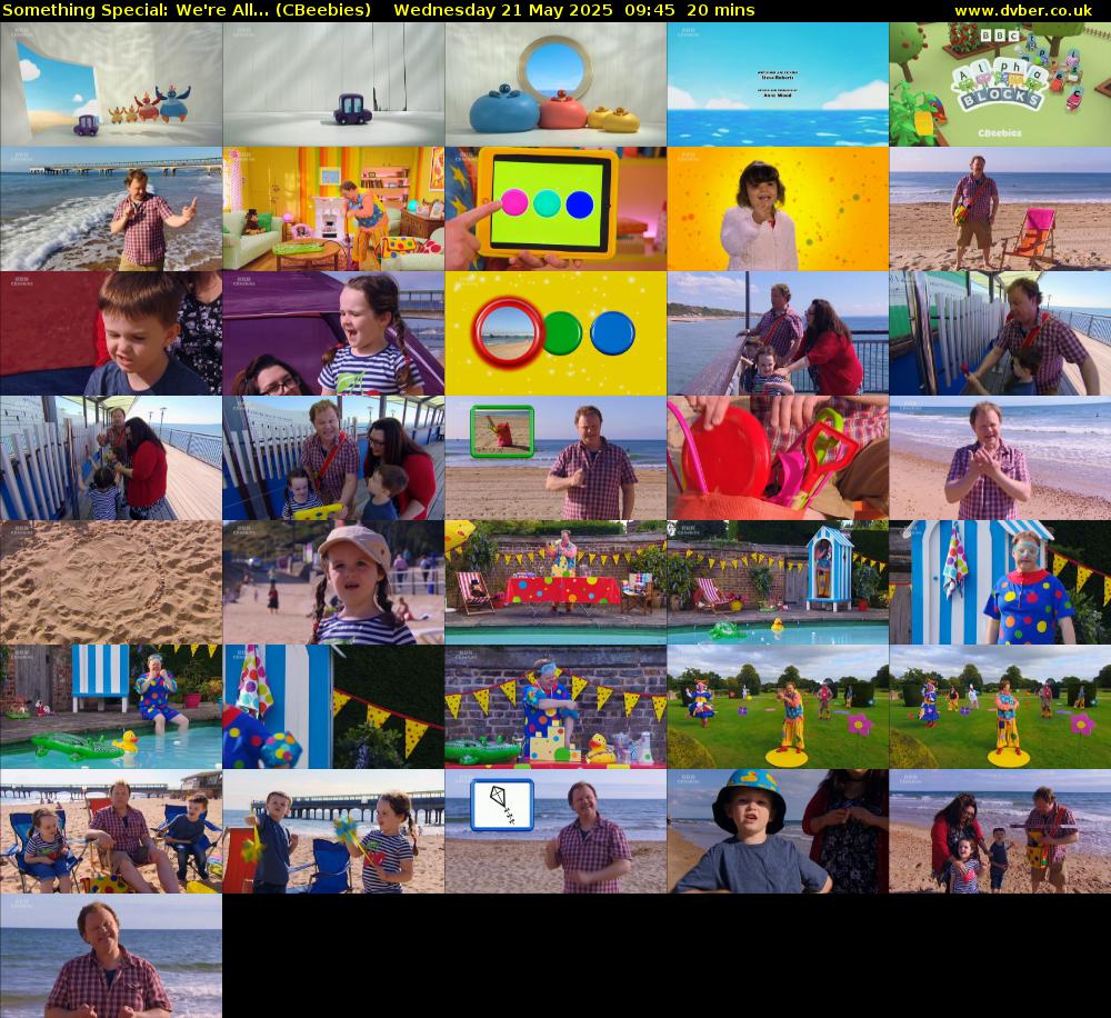 Something Special: We're All... (CBeebies) Wednesday 21 May 2025 09:45 - 10:05