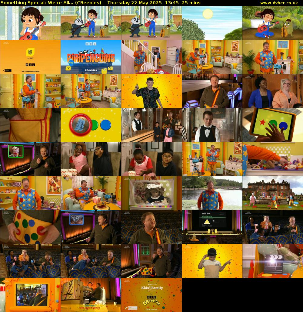 Something Special: We're All... (CBeebies) Thursday 22 May 2025 13:45 - 14:10