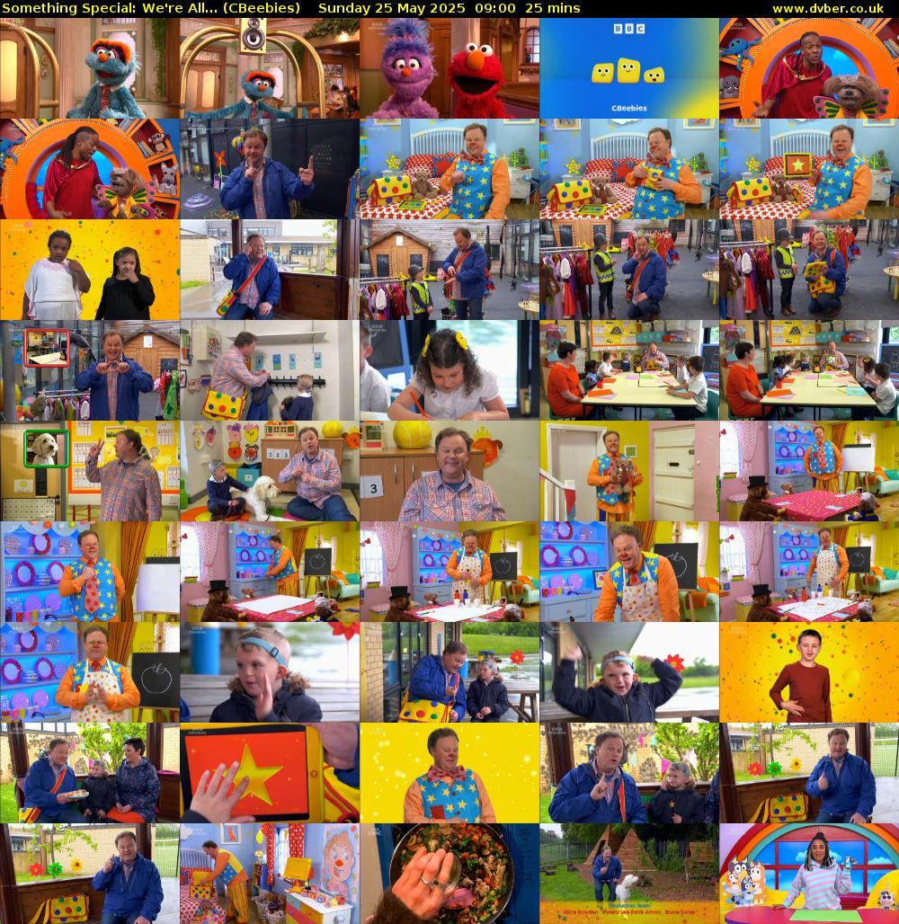 Something Special: We're All... (CBeebies) Sunday 25 May 2025 09:00 - 09:25