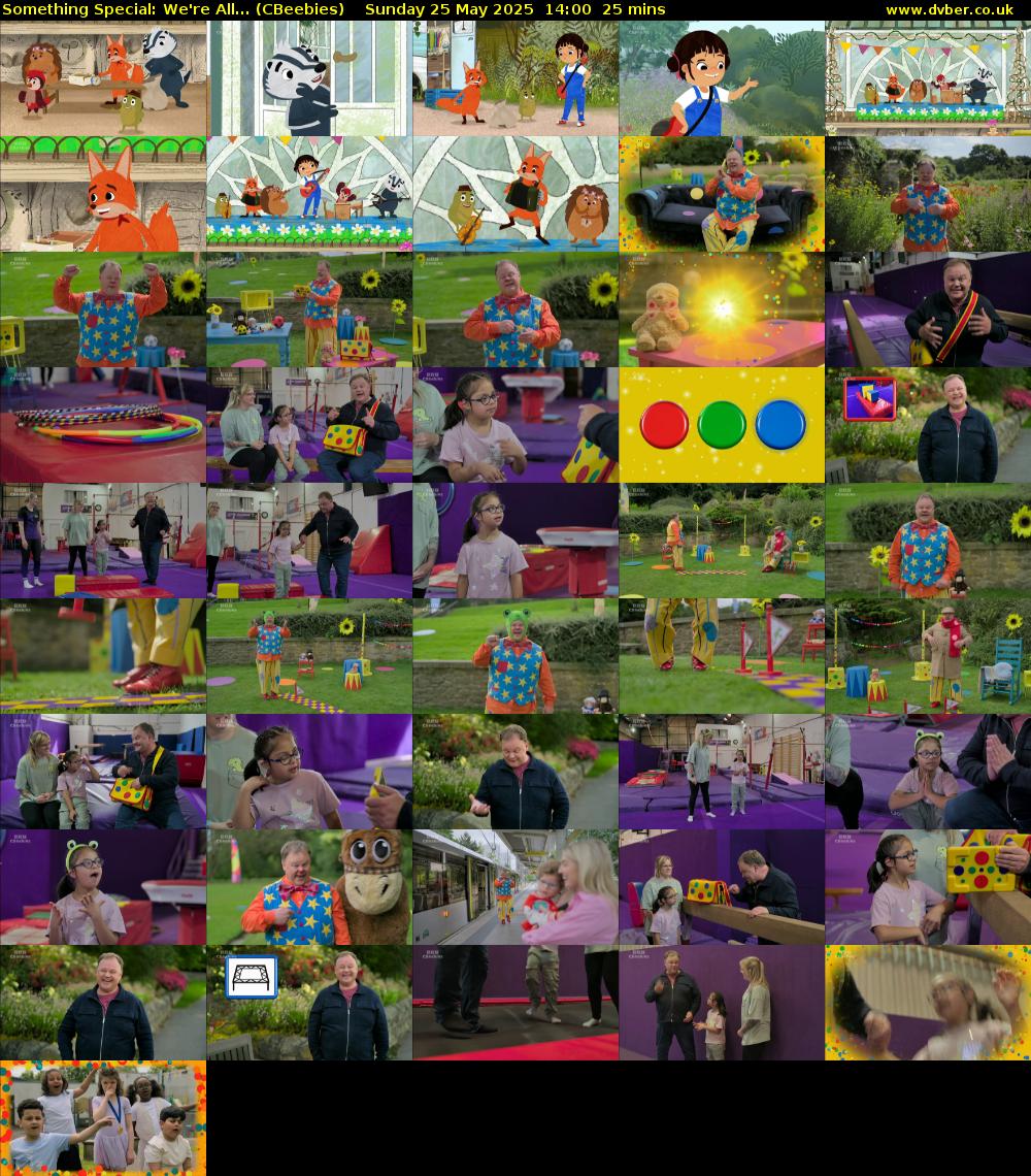 Something Special: We're All... (CBeebies) Sunday 25 May 2025 14:00 - 14:25