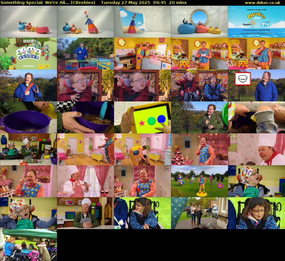 Something Special: We're All... (CBeebies) Tuesday 27 May 2025 09:45 - 10:05