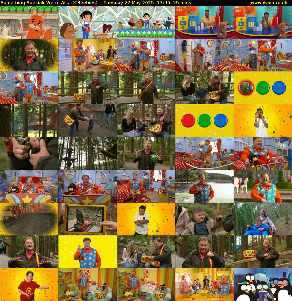 Something Special: We're All... (CBeebies) Tuesday 27 May 2025 13:45 - 14:10