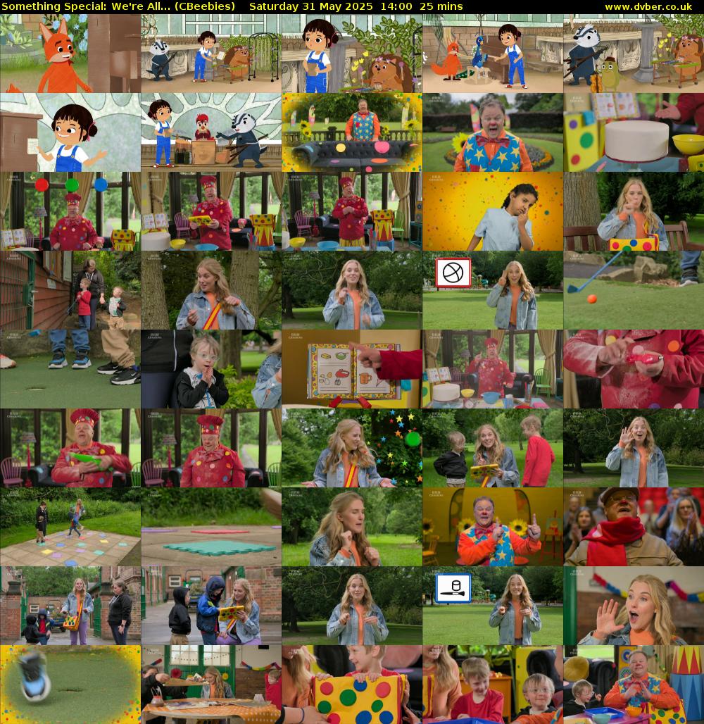 Something Special: We're All... (CBeebies) Saturday 31 May 2025 14:00 - 14:25