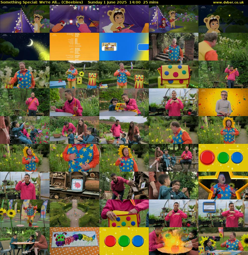 Something Special: We're All... (CBeebies) Sunday 1 June 2025 14:00 - 14:25