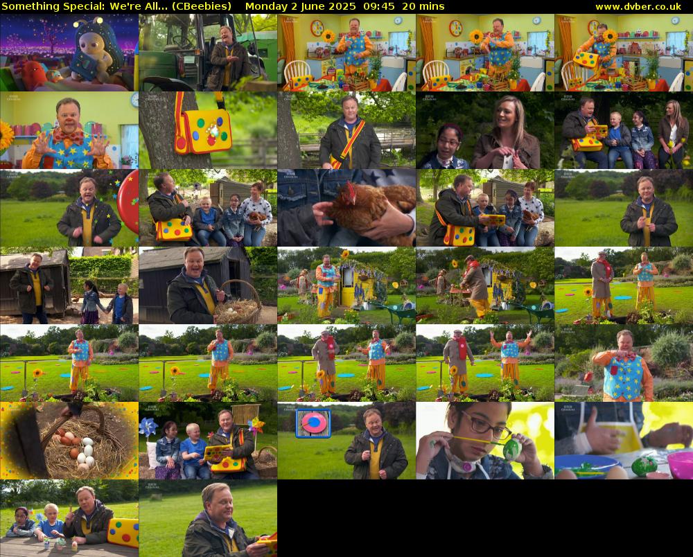 Something Special: We're All... (CBeebies) Monday 2 June 2025 09:45 - 10:05