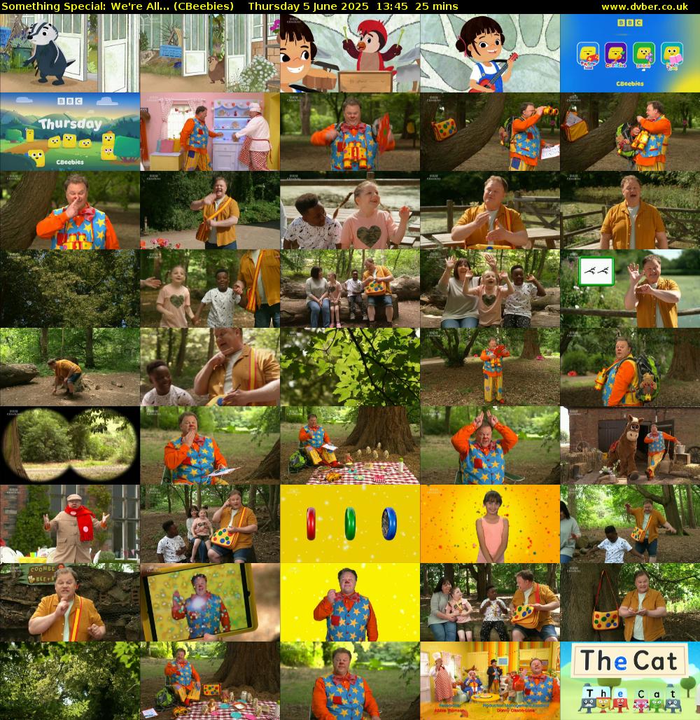 Something Special: We're All... (CBeebies) Thursday 5 June 2025 13:45 - 14:10