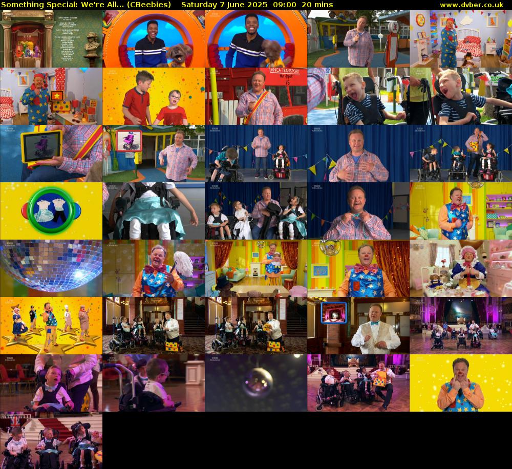 Something Special: We're All... (CBeebies) Saturday 7 June 2025 09:00 - 09:20