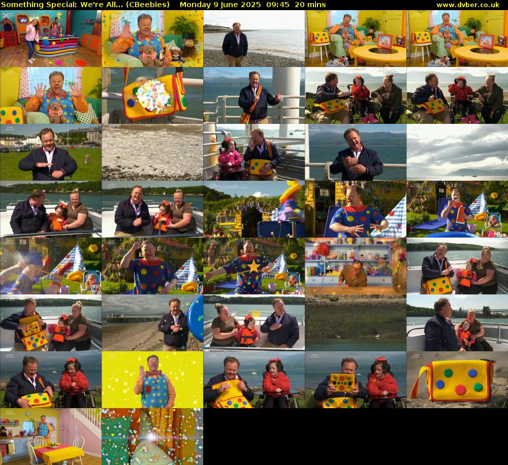 Something Special: We're All... (CBeebies) Monday 9 June 2025 09:45 - 10:05