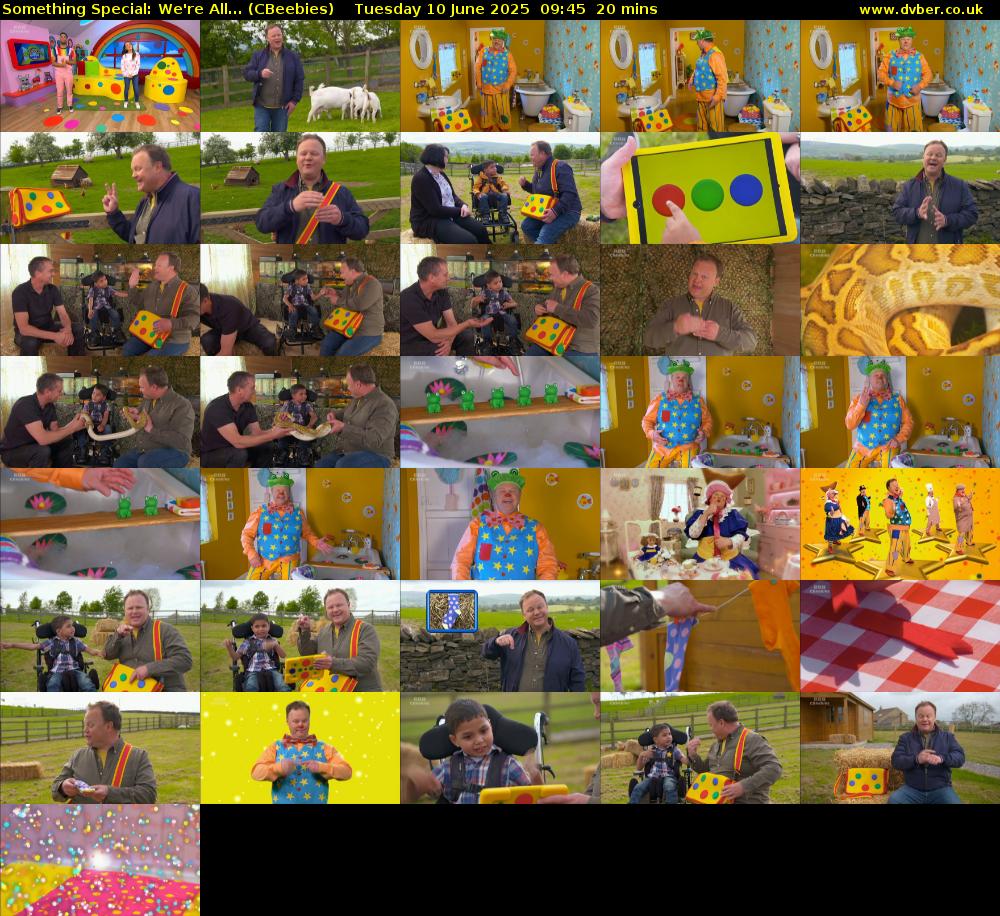 Something Special: We're All... (CBeebies) Tuesday 10 June 2025 09:45 - 10:05