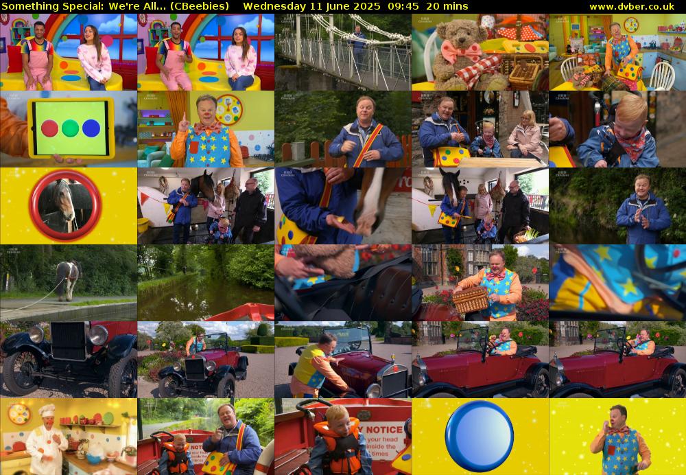 Something Special: We're All... (CBeebies) Wednesday 11 June 2025 09:45 - 10:05