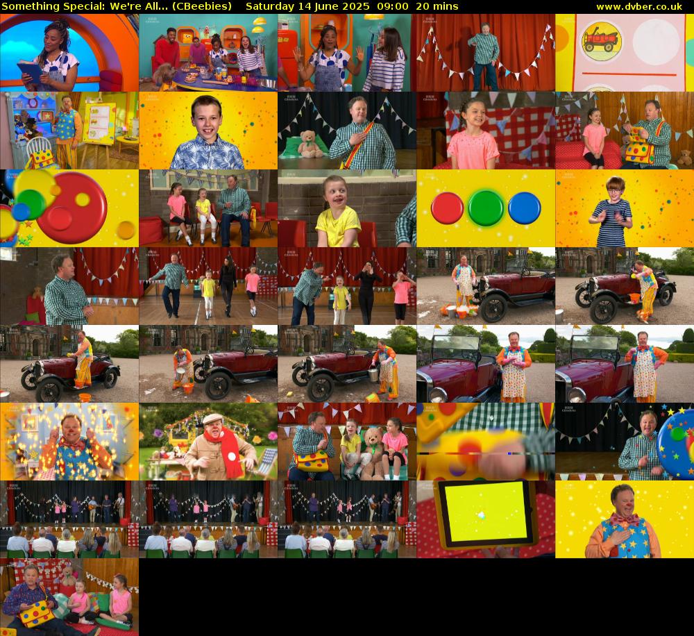 Something Special: We're All... (CBeebies) Saturday 14 June 2025 09:00 - 09:20