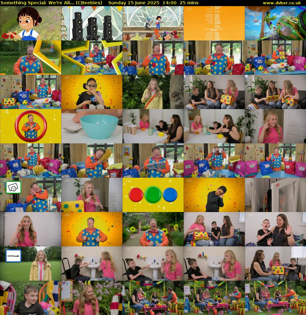 Something Special: We're All... (CBeebies) Sunday 15 June 2025 14:00 - 14:25