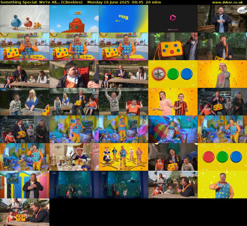 Something Special: We're All... (CBeebies) Monday 16 June 2025 09:45 - 10:05
