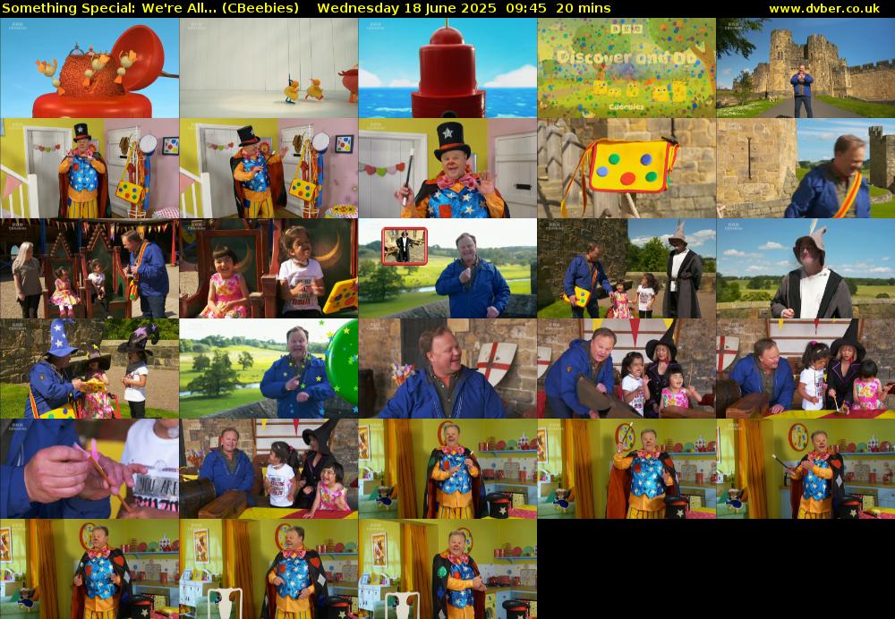 Something Special: We're All... (CBeebies) Wednesday 18 June 2025 09:45 - 10:05
