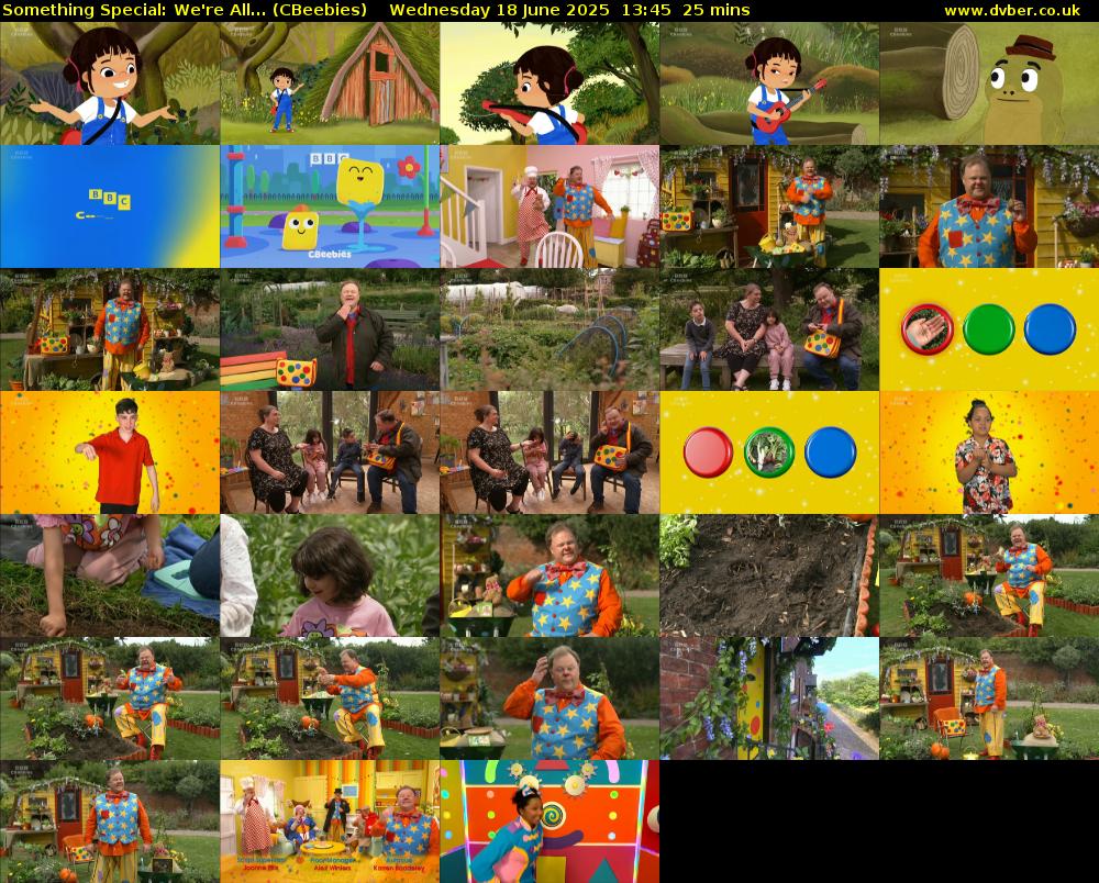 Something Special: We're All... (CBeebies) Wednesday 18 June 2025 13:45 - 14:10