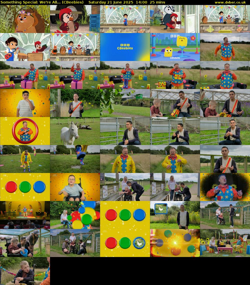 Something Special: We're All... (CBeebies) Saturday 21 June 2025 14:00 - 14:25