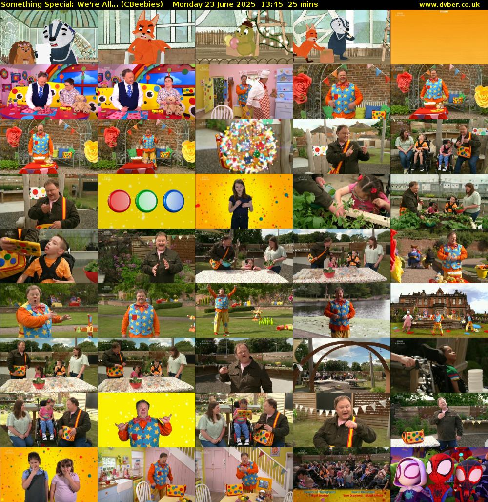 Something Special: We're All... (CBeebies) Monday 23 June 2025 13:45 - 14:10
