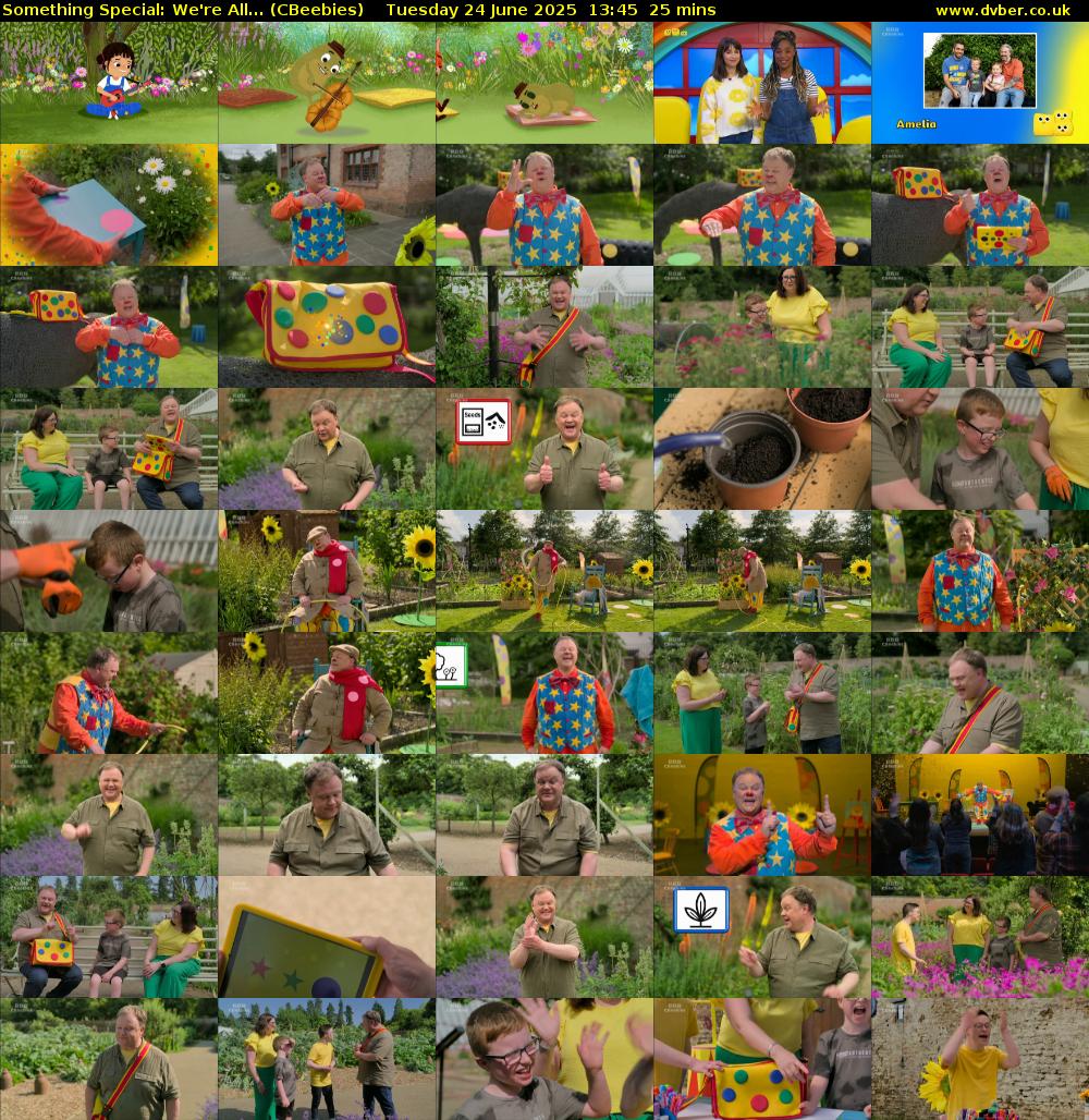Something Special: We're All... (CBeebies) Tuesday 24 June 2025 13:45 - 14:10