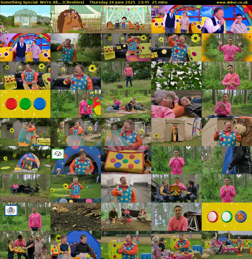 Something Special: We're All... (CBeebies) Thursday 26 June 2025 13:45 - 14:10