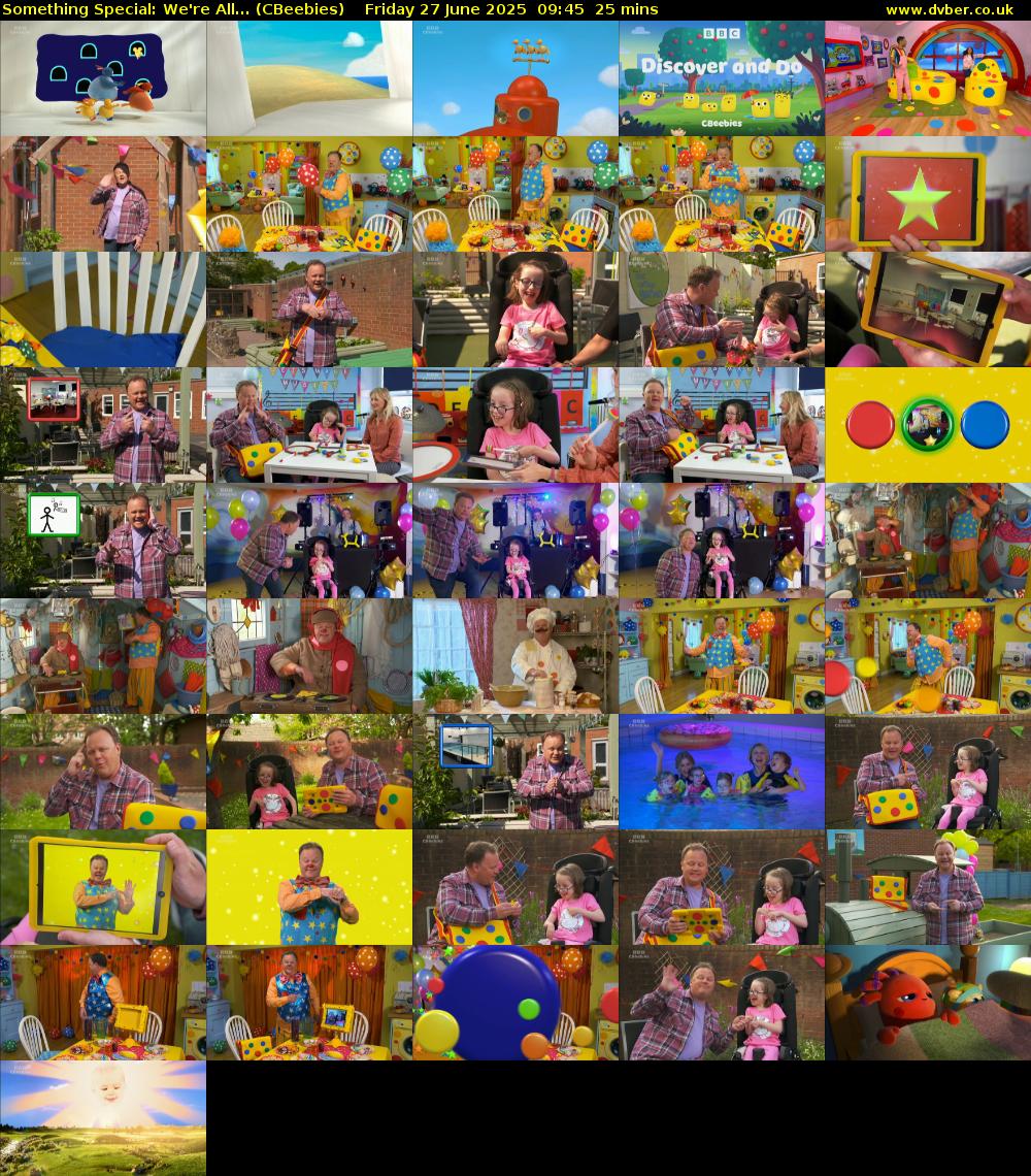 Something Special: We're All... (CBeebies) Friday 27 June 2025 09:45 - 10:10
