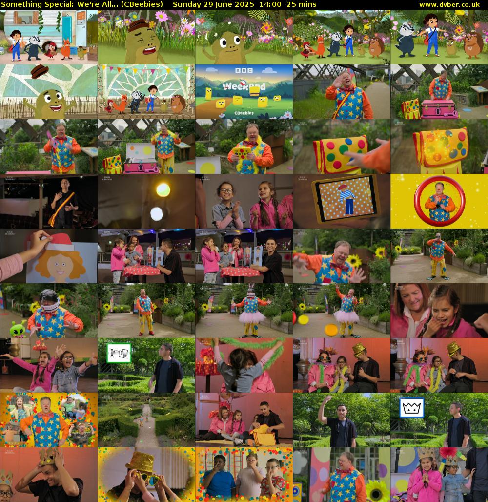 Something Special: We're All... (CBeebies) Sunday 29 June 2025 14:00 - 14:25