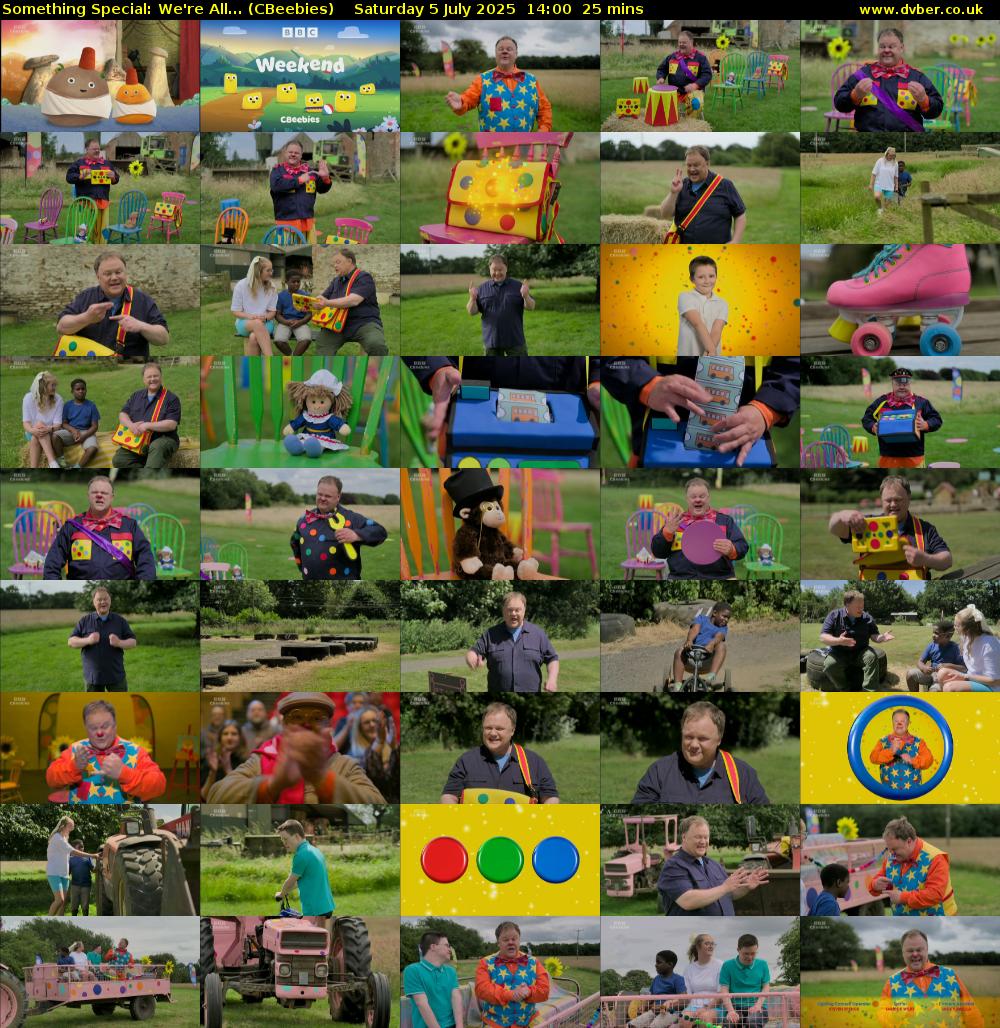 Something Special: We're All... (CBeebies) Saturday 5 July 2025 14:00 - 14:25