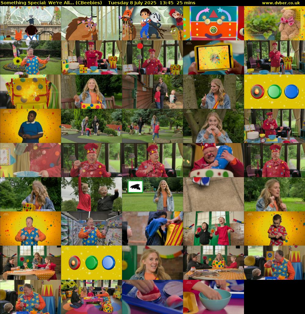 Something Special: We're All... (CBeebies) Tuesday 8 July 2025 13:45 - 14:10