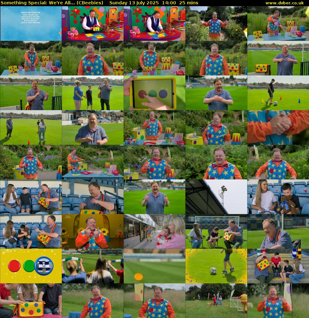Something Special: We're All... (CBeebies) Sunday 13 July 2025 14:00 - 14:25