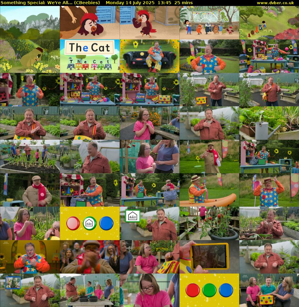 Something Special: We're All... (CBeebies) Monday 14 July 2025 13:45 - 14:10