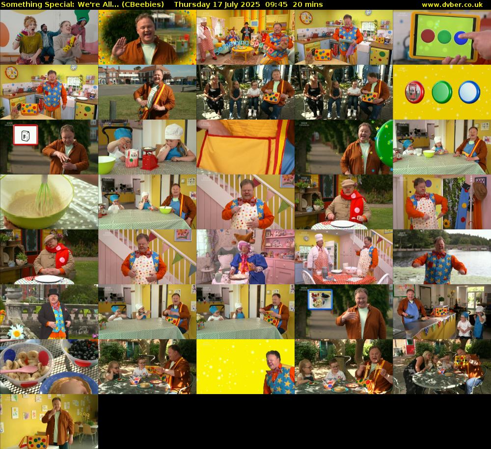 Something Special: We're All... (CBeebies) Thursday 17 July 2025 09:45 - 10:05
