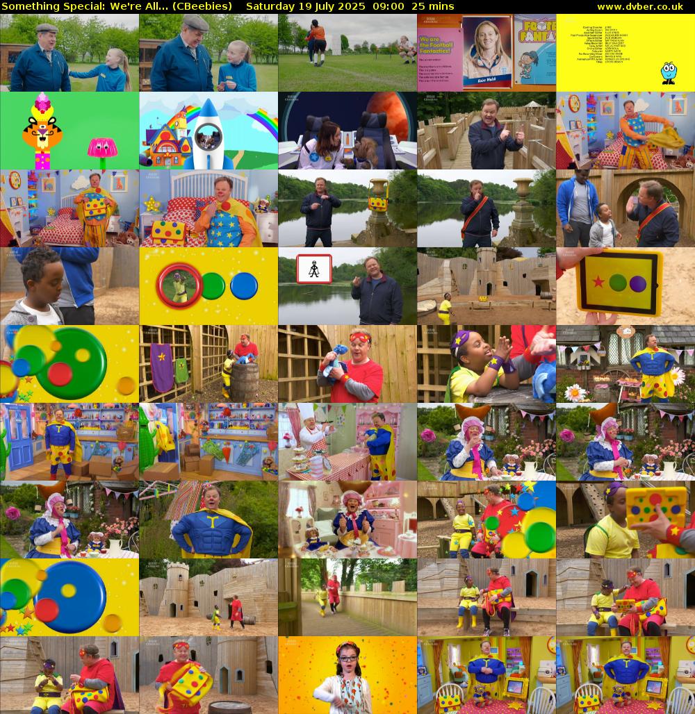 Something Special: We're All... (CBeebies) Saturday 19 July 2025 09:00 - 09:25