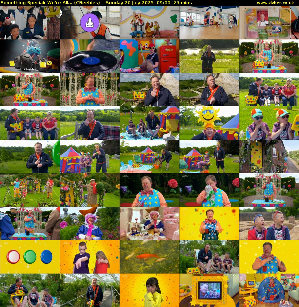 Something Special: We're All... (CBeebies) Sunday 20 July 2025 09:00 - 09:25